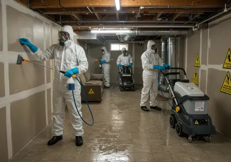 Basement Moisture Removal and Structural Drying process in Estancia, NM